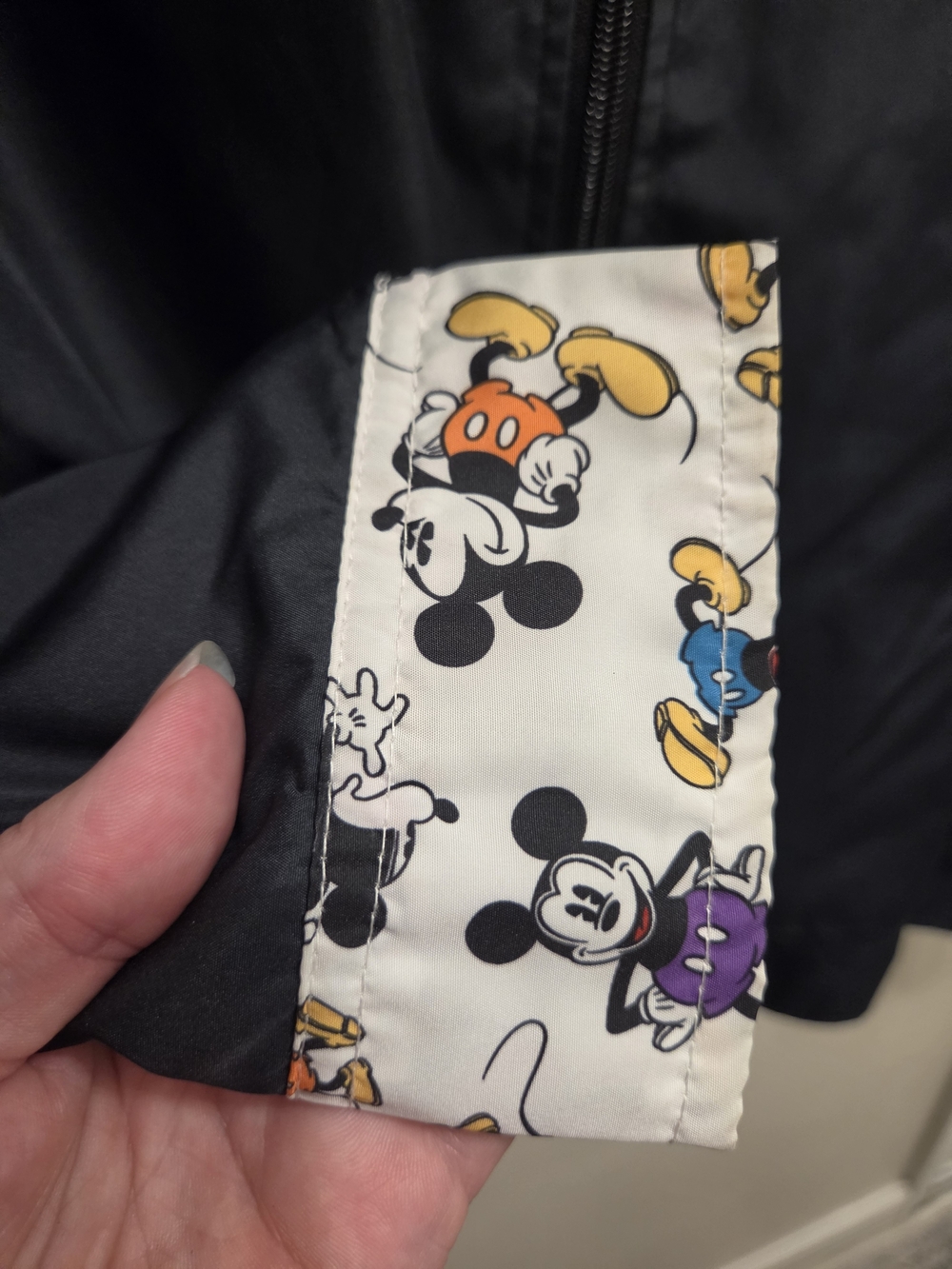 Disney Unisex Black Mickey Windbreaker Rain Jacket - Picture 5 of 9